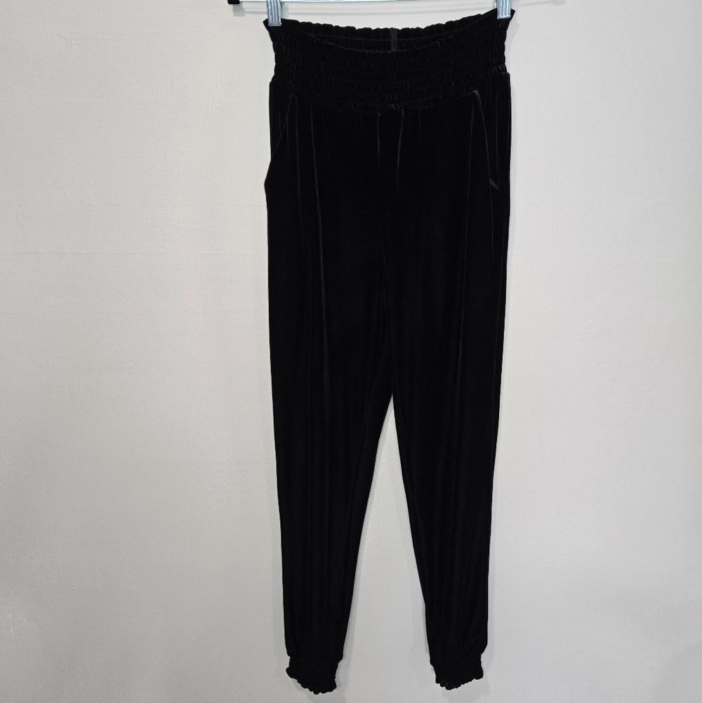 Commando Black Velvet Jogger Pants Small